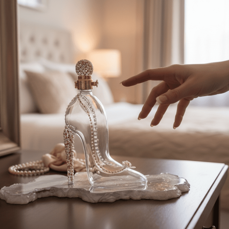 "Midnight Sparkle" Glass Slipper Decanter